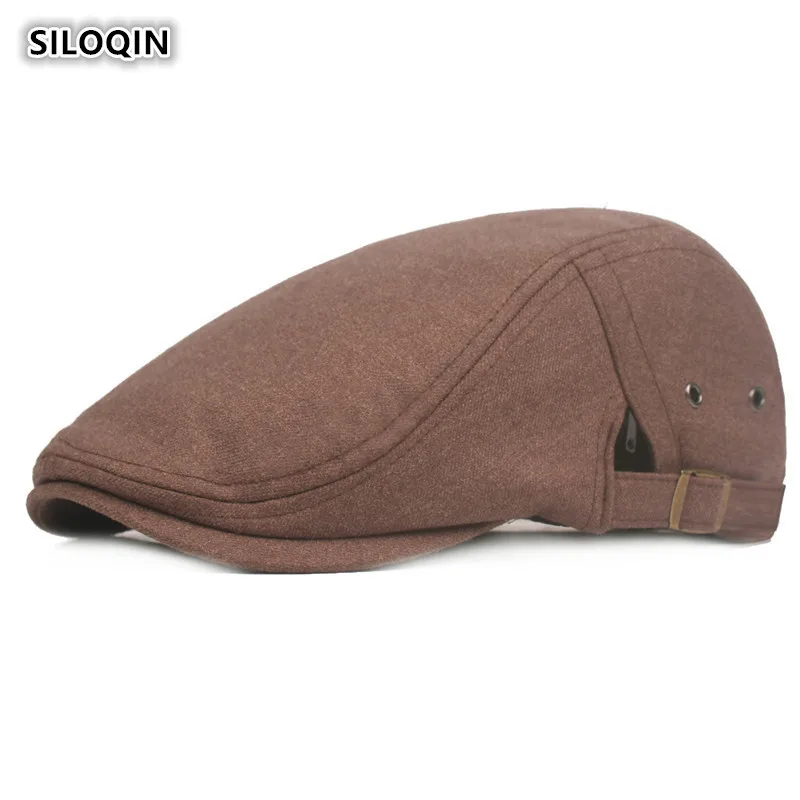 

SILOQIN регулируемый размер весна осень мужские береты Снэпбэк модная простая однотонная шапка с язычком для туризма шапка с движением