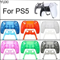 yuxi 10pcs replacement shell case front cover rear cover for ps5 handle decorative strip skin for ps 5 controller