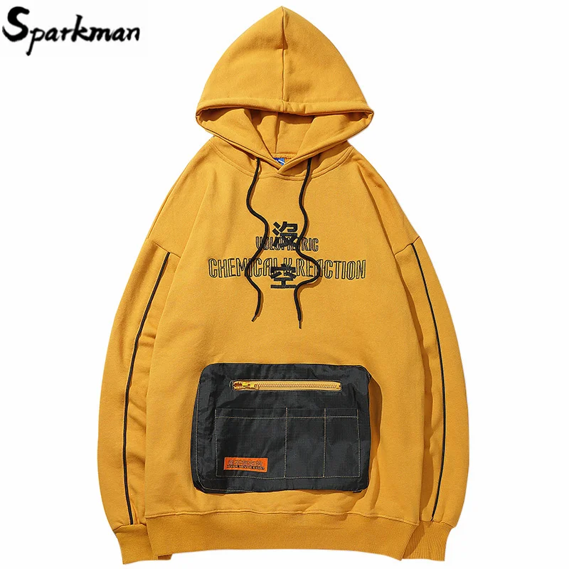 2019 Мужская толстовка в стиле хип хоп с вышивкой канджи Харадзюку уличная