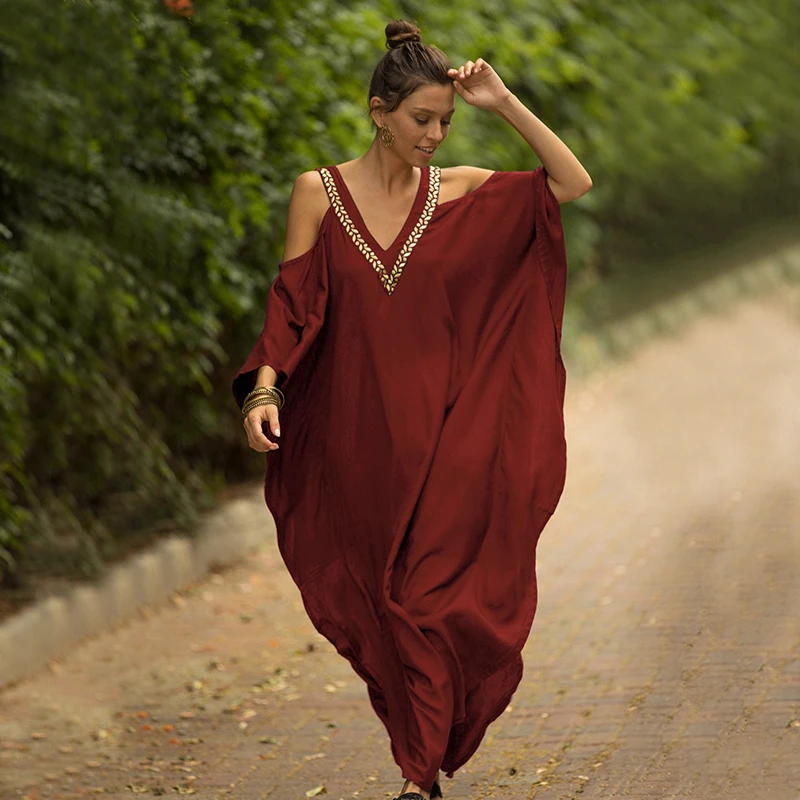 

Over size Women Black Beach Dress Robe de Plage Swimwear Cover up Women Saida de Praia Bikini Cover up Beachwear Tunic Sarong