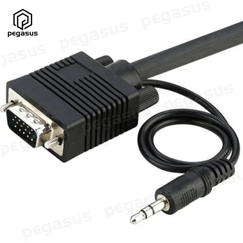 1 метр двойной SVGA VGA 15 Pin штекер к DC 2*3 5 мм стерео аудио кабель для ПК ТВ|Кабели
