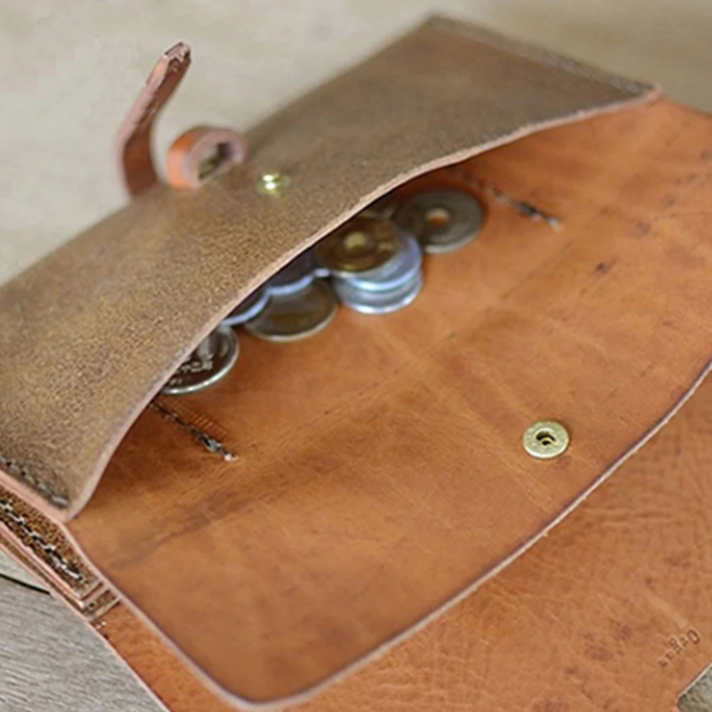 Длинный кошелек сделай сам из кожи бумажник трафарет Прошитый узор прочный