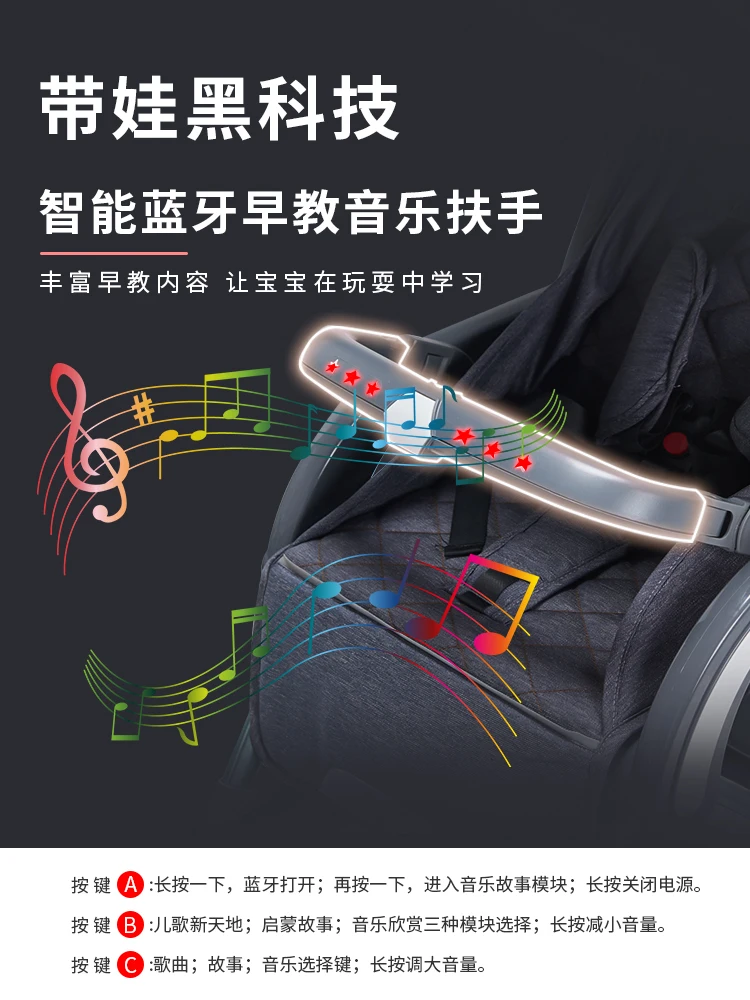 Baby stroller can sit reclining lightweight folding four-wheel shock absorber baby | Мать и ребенок