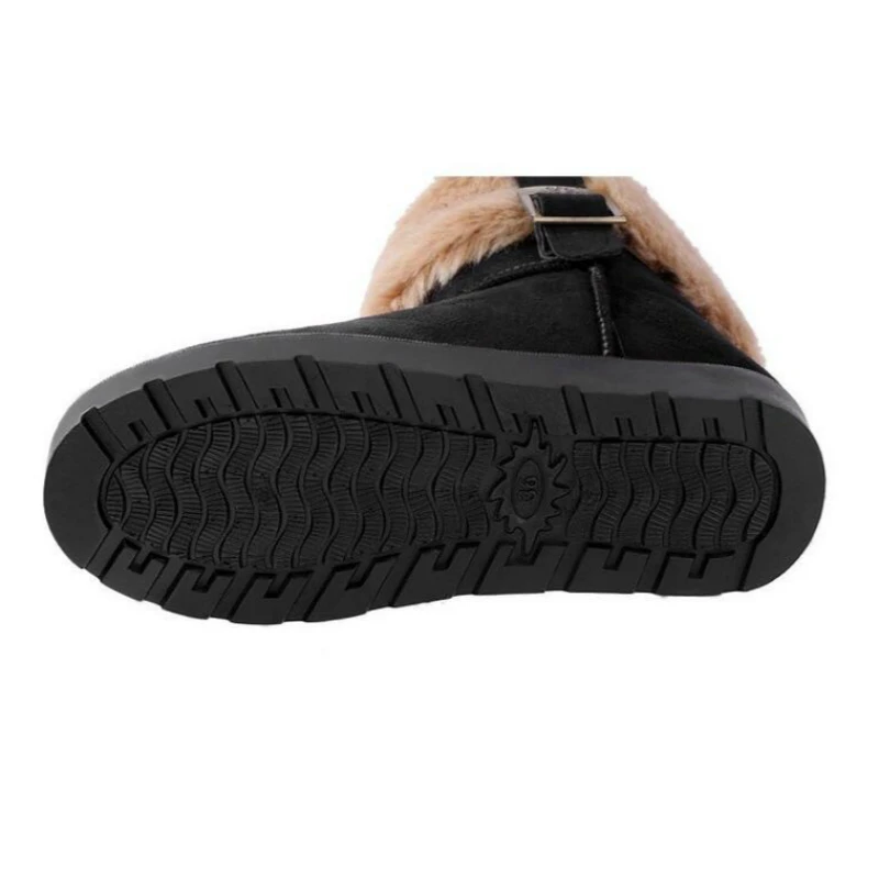 2018 зимние женские ботинки на плоской подошве Модные плюшевые Бархатная теплая