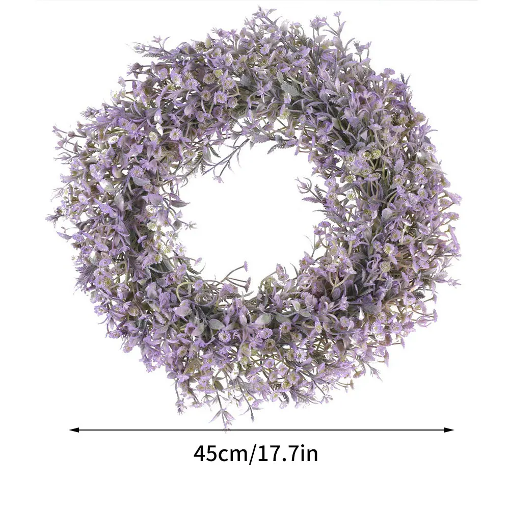 

Front Door DIY Wreath Artificial Lavender Wreath Decoration Flower With Gypsophila For Wall Door Garden Wedding Party Decoration
