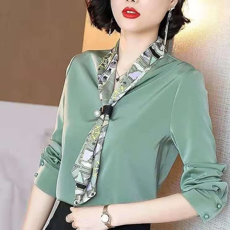 

Plus Size OL Office Women Tops and Blouse Vintage Long Sleeve Chiffon Tops Blusas Mujer De Moda 2021 Elegant Spring Blouses X254