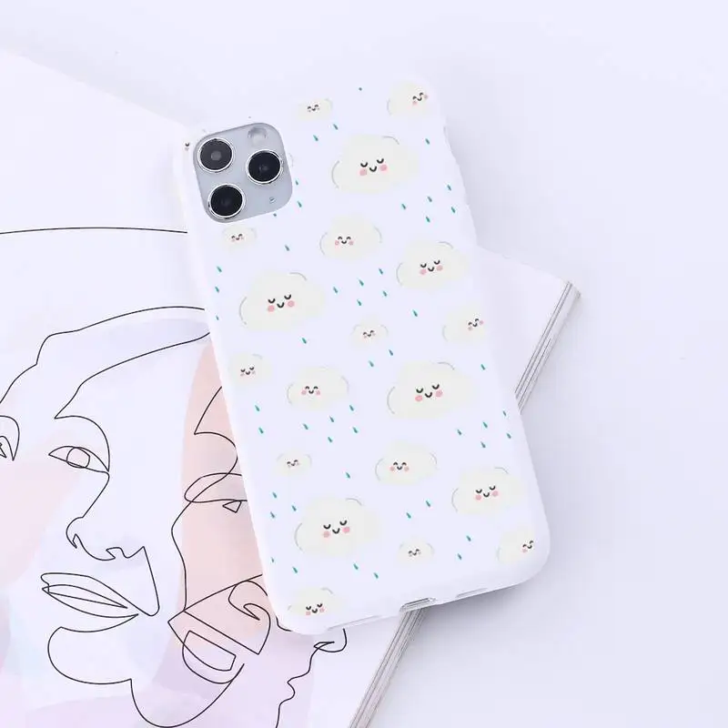 

Clouds aesthetic pattern Phone Case Candy Color for iPhone 6 7 8 11 12 s mini pro X XS XR MAX Plus