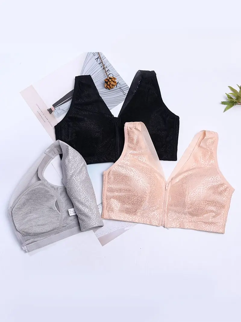 Тонкий бюстгальтер из нержавеющей стали djusted с молнией на передней пуговице и