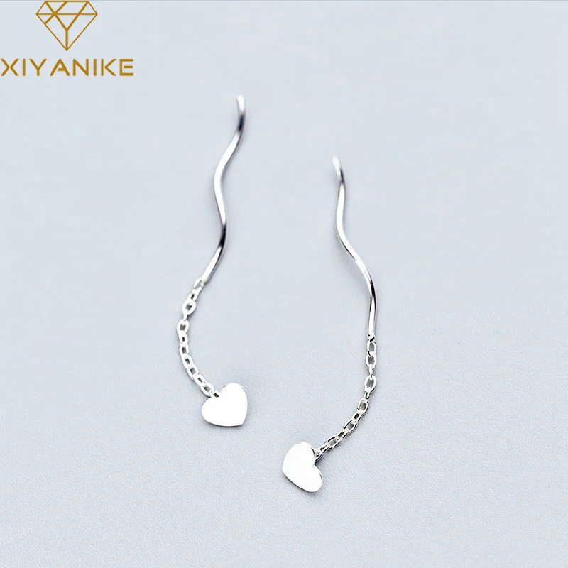 Женские серьги с длинной кисточкой XIYANIKE сережки из стерлингового серебра 925