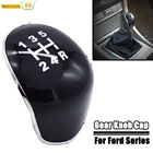 5 скоростей, ручная ручка переключения передач, крышка, эмблема для Ford Focus 2005 - 2011 C-Max Fiesta Kuga, аксессуары для стайлинга автомобилей