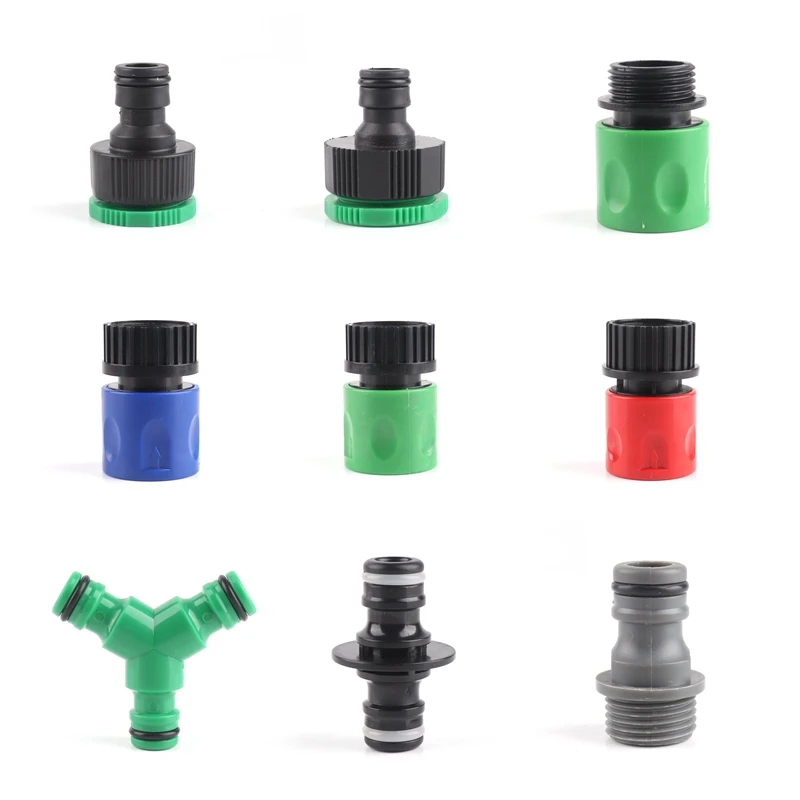 

2 pcs 1/2"3/4"Garden Quick Connector Irrigation Coupling Adapter Fast Double Joint Garden Thread Connecter Watering Pipe Fitting