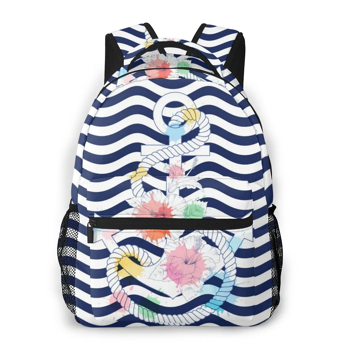 

Женский рюкзак с цветочным орнаментом, многофункциональные женские ранцы с якорем и пятнами, школьный ранец для девушек, дорожная сумка