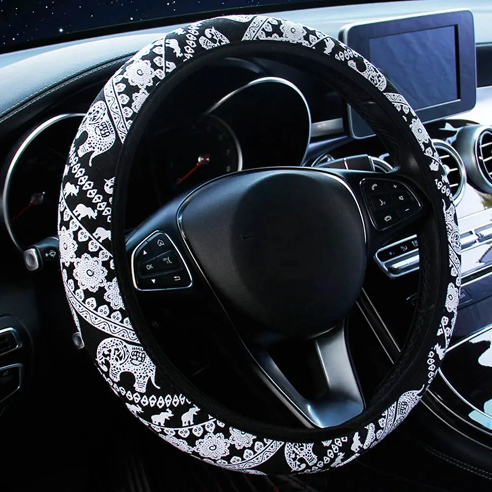 

Car Steering Wheel Cover Soft Plush Rhinestone for Steering-Cover Car-styling Interior Accessories 37-38cm Universal