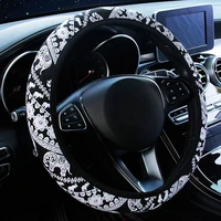 car steering wheel cover soft plush rhinestone for steering cover car styling interior accessories 37 38cm universal