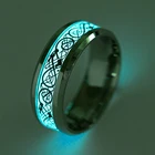 2021 женское светящееся кольцо из нержавеющей стали с инкрустацией темно-Золотого Дракона на синем фоне модное мужское ФЛУОРЕСЦЕНТНОЕ светящееся изысканное кольцо