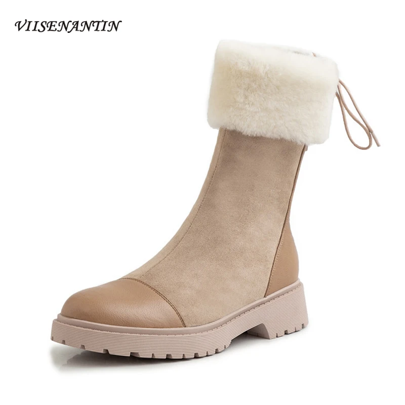 

Зимние водонепроницаемые ботинки цвета хаки, на шнуровке сзади