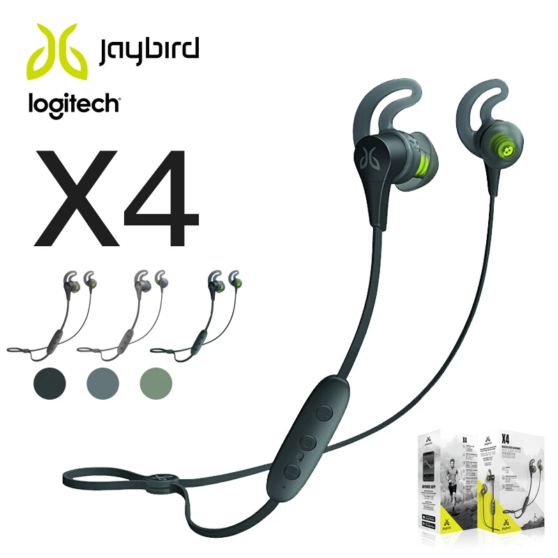 Беспроводные спортивные наушники Logitech Jaybird X4 Bluetooth время воспроизведения 8 часов