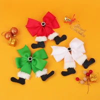 christmas bowknot hair clips for girls santa shoes barrettes gift printing lovely hairpin hair accesorios new year gift 2022