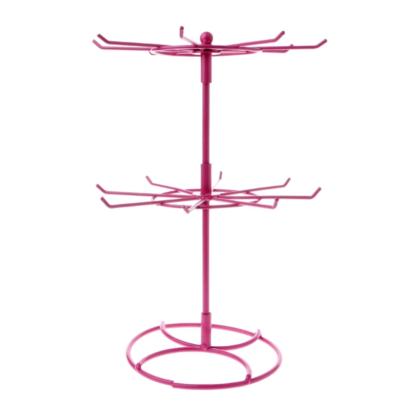 

R2LE Metal Necklace Bracelet Chain Rotation Hanging Jewelry Display Rack Stand Holder