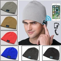 wireless bluetooth music hat beanie cap earphone headphone smart headset speaker with mic sport knitted hats best christmas gift
