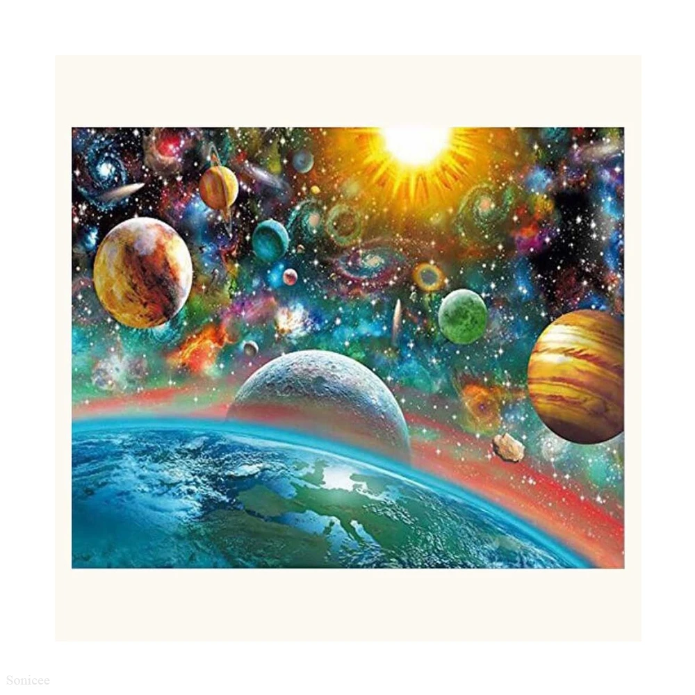 Алмазная живопись &quotсделай сам&quot 5D Вселенная планеты галактика солнце земля