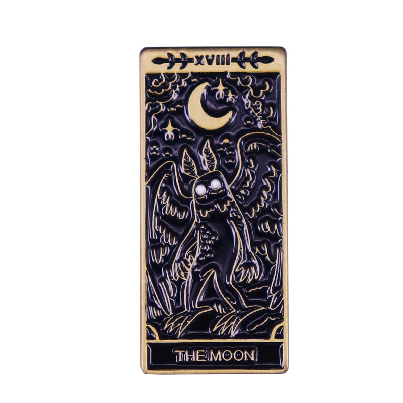 Аксессуары для шифрования серий Moth The Moon Tarot Card Badge | Украшения и аксессуары