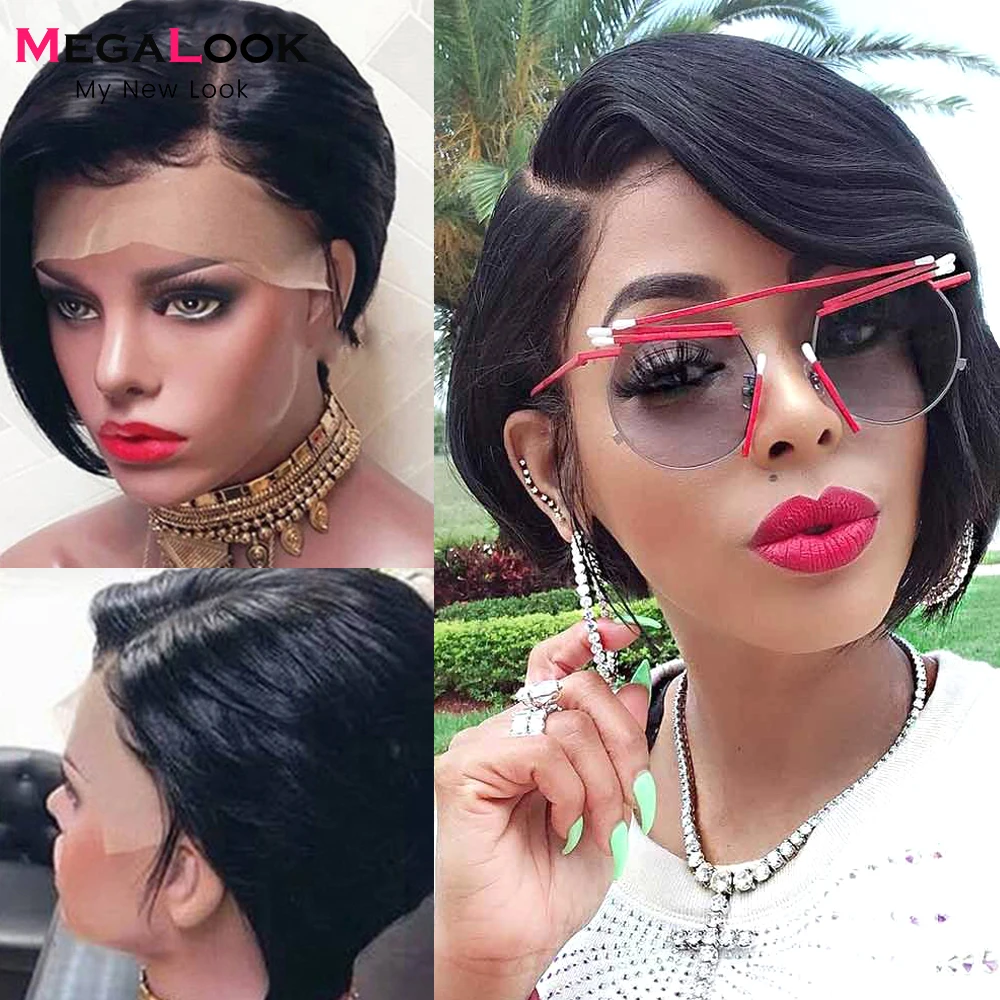 Парик Боб парики из человеческих волос на сетке спереди средней части T парик