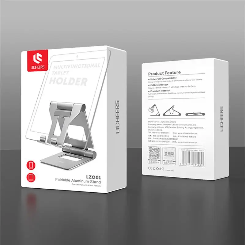

Tablet Holder Desktop Tablet Adjustable Stand Aluminum Alloy Foldable Mount for Home Office