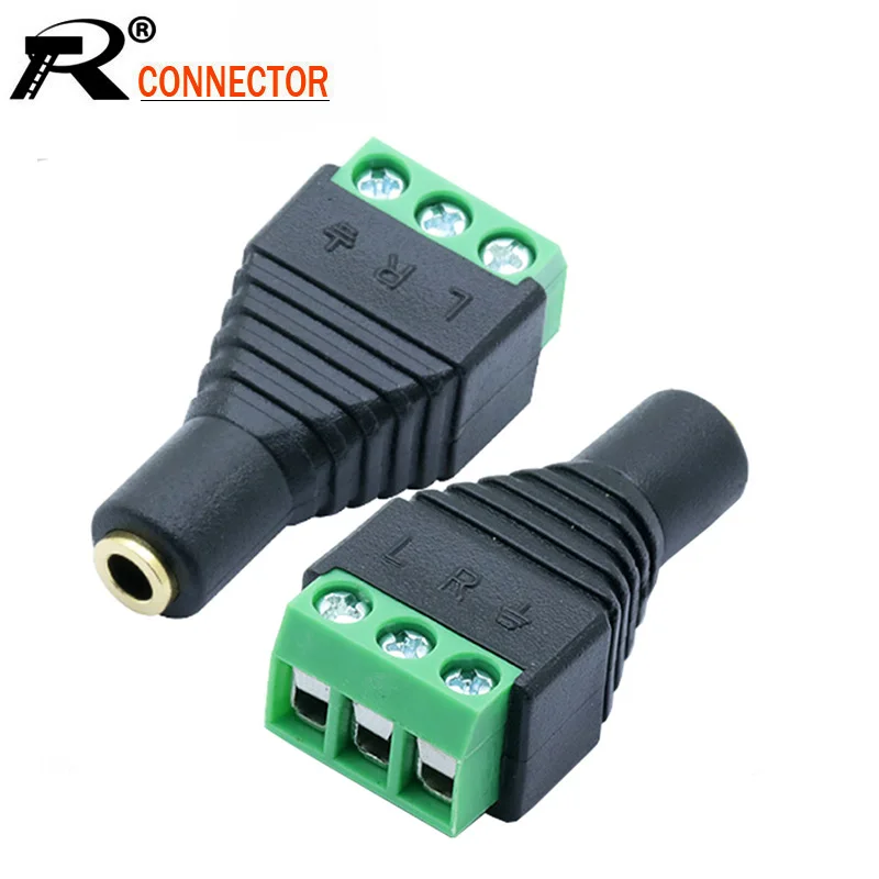 10 шт./лот CCTV Phono Jack 3 5 мм стерео контактный гнездовой разъем на AV винт балун