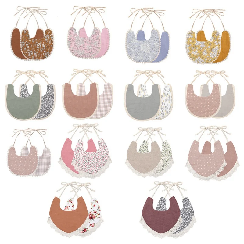 

Breathable Newborn Baby Cute Cotton Bib Burp Cloth Drooling Teething Double Layers Bibs Floral Pattern Towels