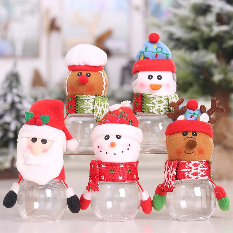 

Christmas Gift Hanging Hand Children's Gift Box Christmas Plastic Doll Candy Jar christmas candy jar