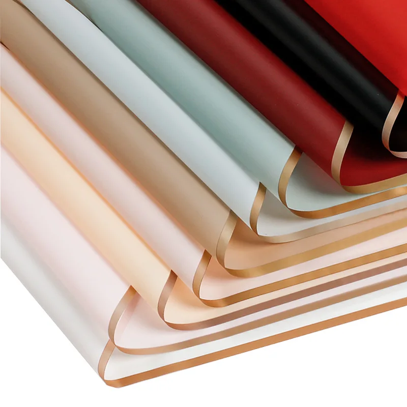 5 шт. водонепроницаемые бумажные аксессуары для упаковки цветов с золотыми