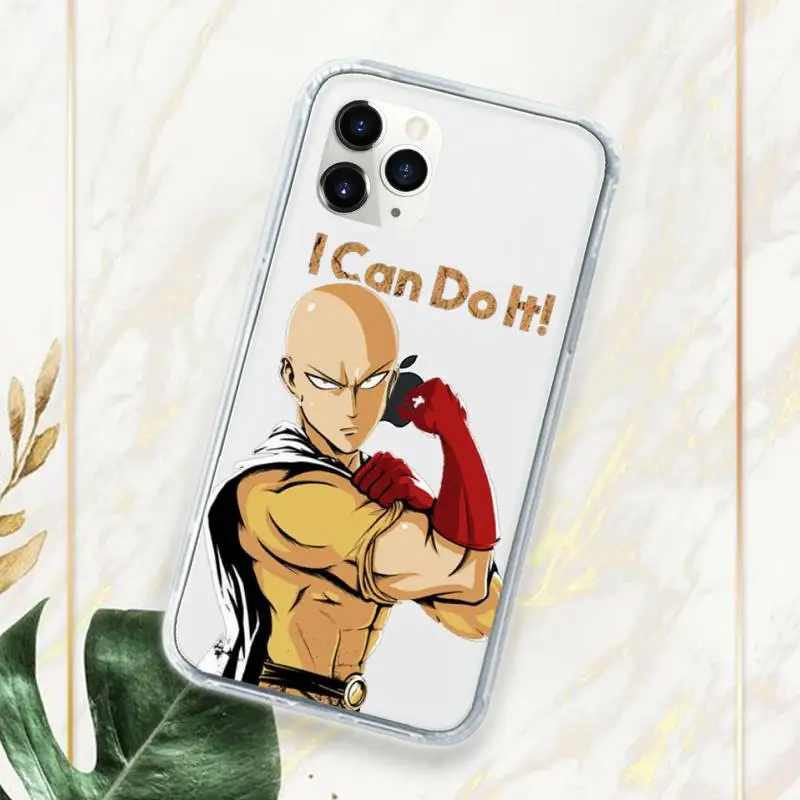 

Anime One Punch Man Phone Case Transparent for iPhone 11 12 mini pro XS MAX 7 8 6 6S Plus X 5S SE 2020 XR