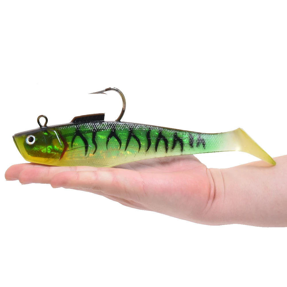 " /17 см, 9"/23 см длина большой плавательный shad super deap морская лодка Троллинг Большая Игра Рыбалка Т Хвост Мягкая приманка с тяжелым острым крючком
