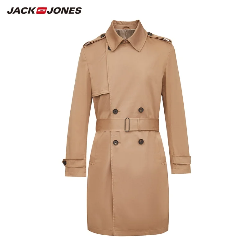 

JackJones Men's Military Trench Coat Double-breasted Mid-length Business Men's Trench Coat Men Clothing | 219321522