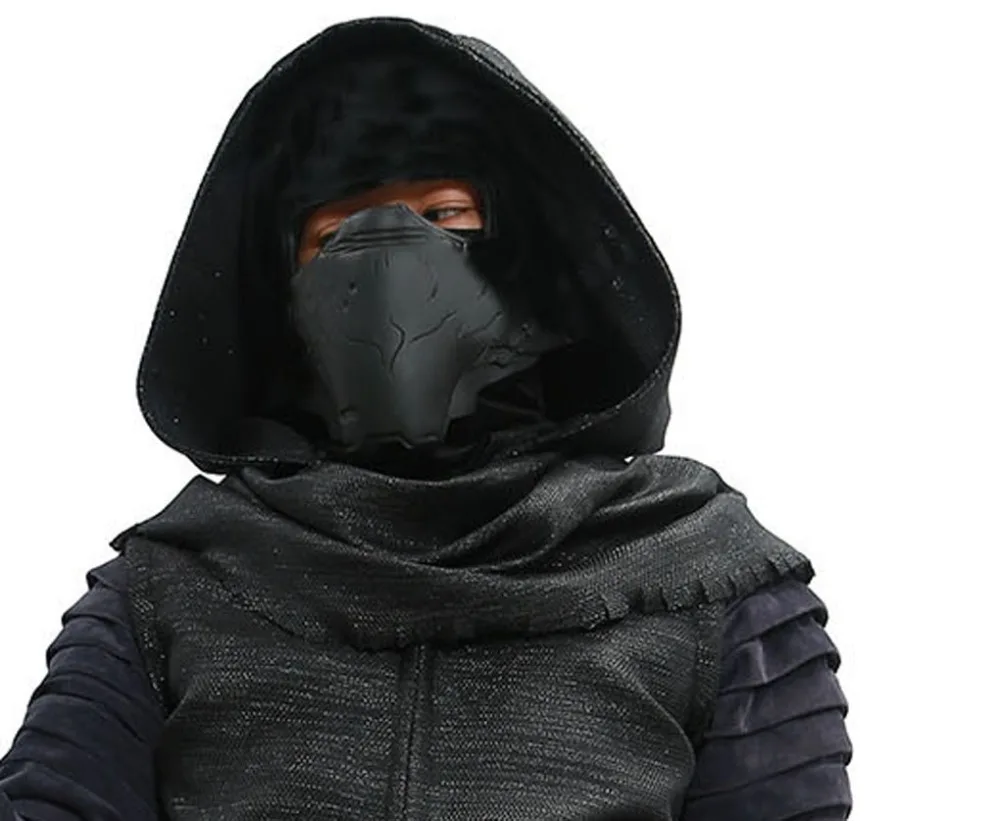 Kylo Ren костюм Звездные войны VII Пробуждение силы Косплей злодей Делюкс взрослых Хэллоуин костюм и маска ЧЕРНЫЙ распродажа скидка 45