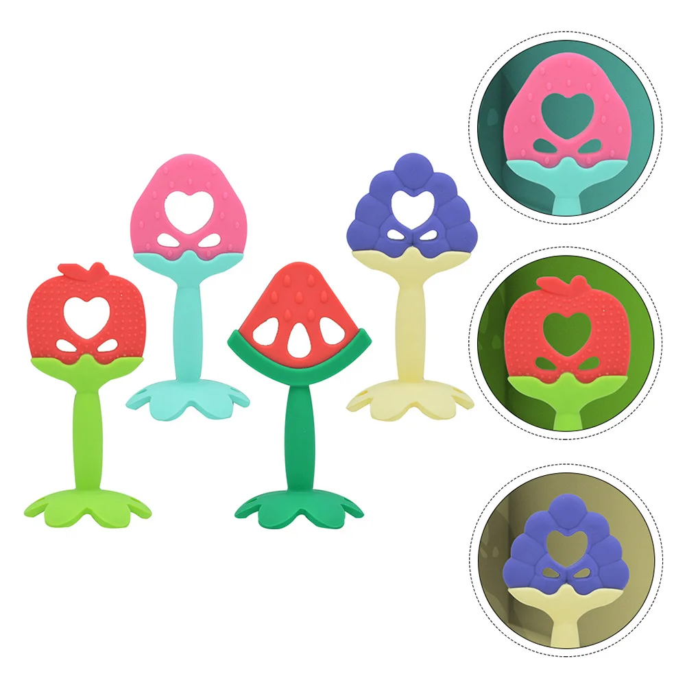 

4 Pcs Practical Safe Economical Durable Molar Rods Teether Stick for Infants Kids