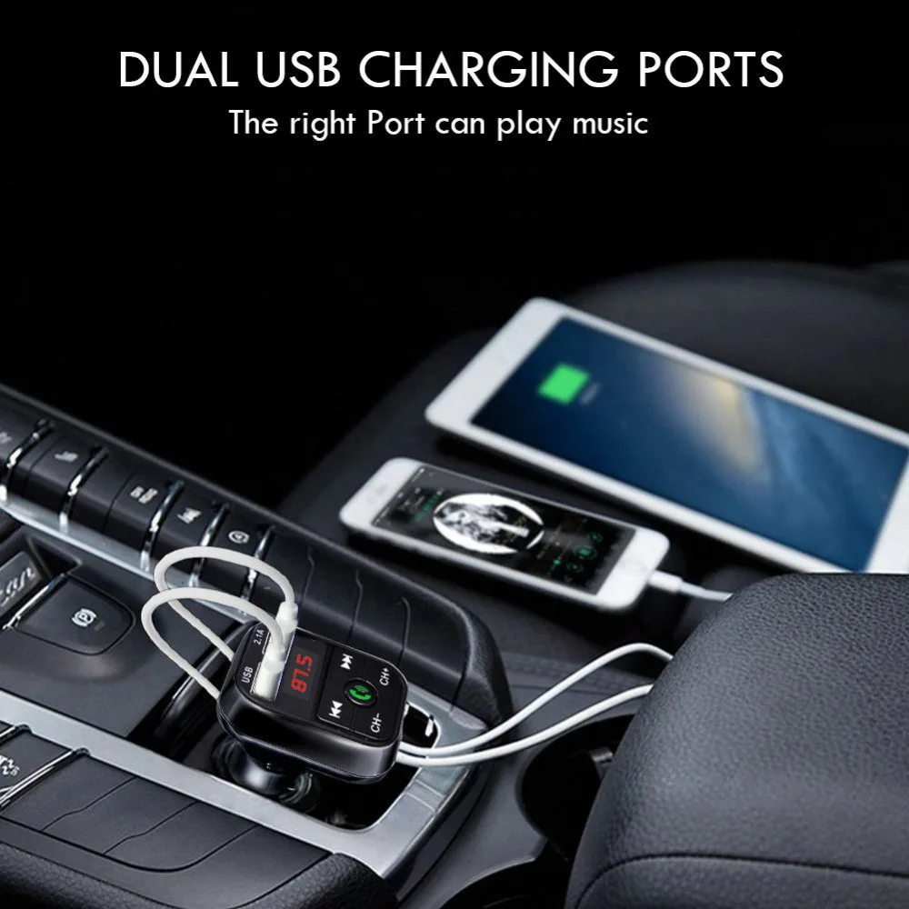 2020 Car MP3 Music Player Bluetooth 5.0 receiver FM transmitter Dual USB QC3.0 Charger U disk / TF Card lossless | Автомобили и