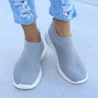 Женские сетчатые кроссовки без шнуровки, удобные дышащие кроссовки на плоской вулканизированной подошве, повседневная Летняя обувь 2022
