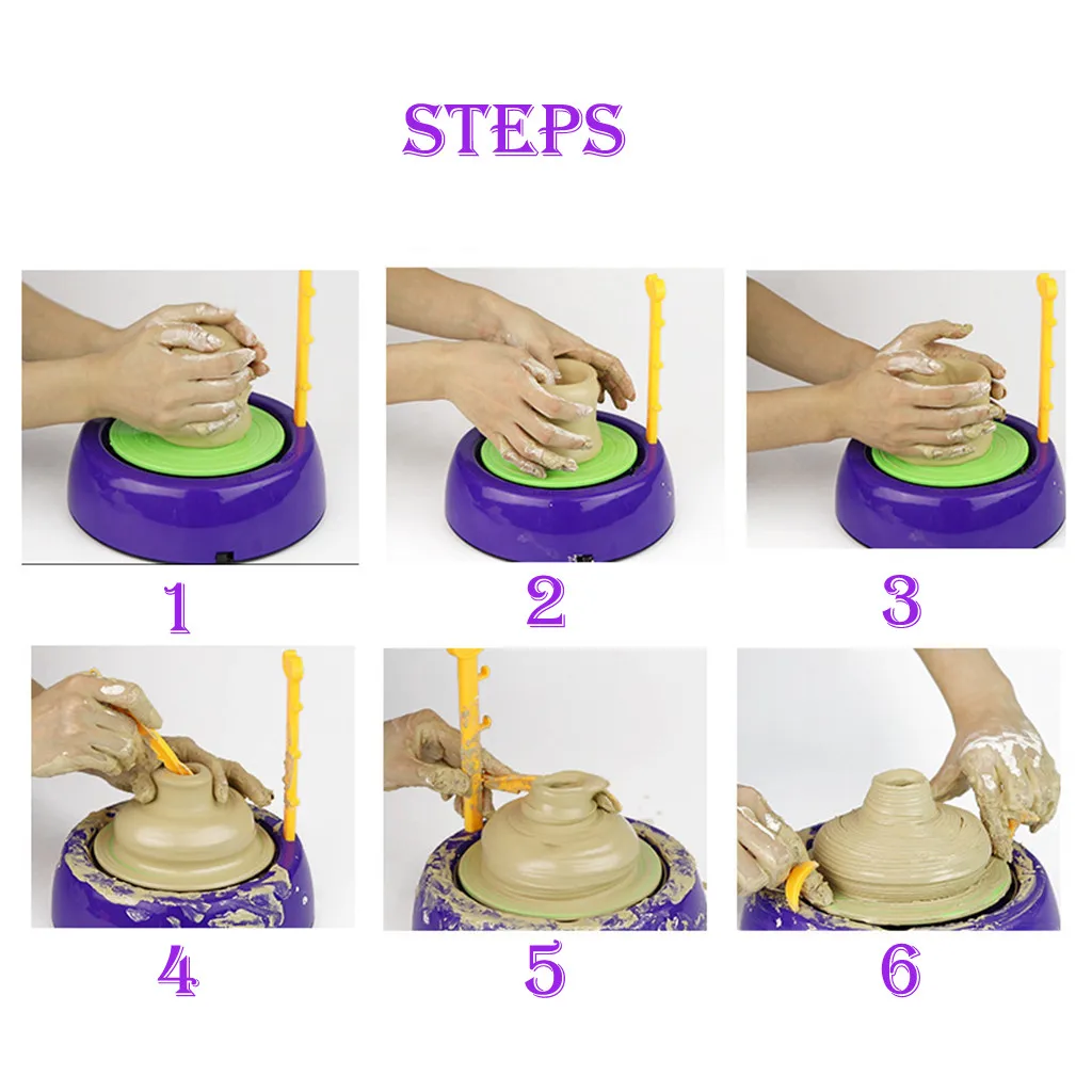 DIY Павлиньего хвоста ручная работа Керамика гончарная машина дети ремесло