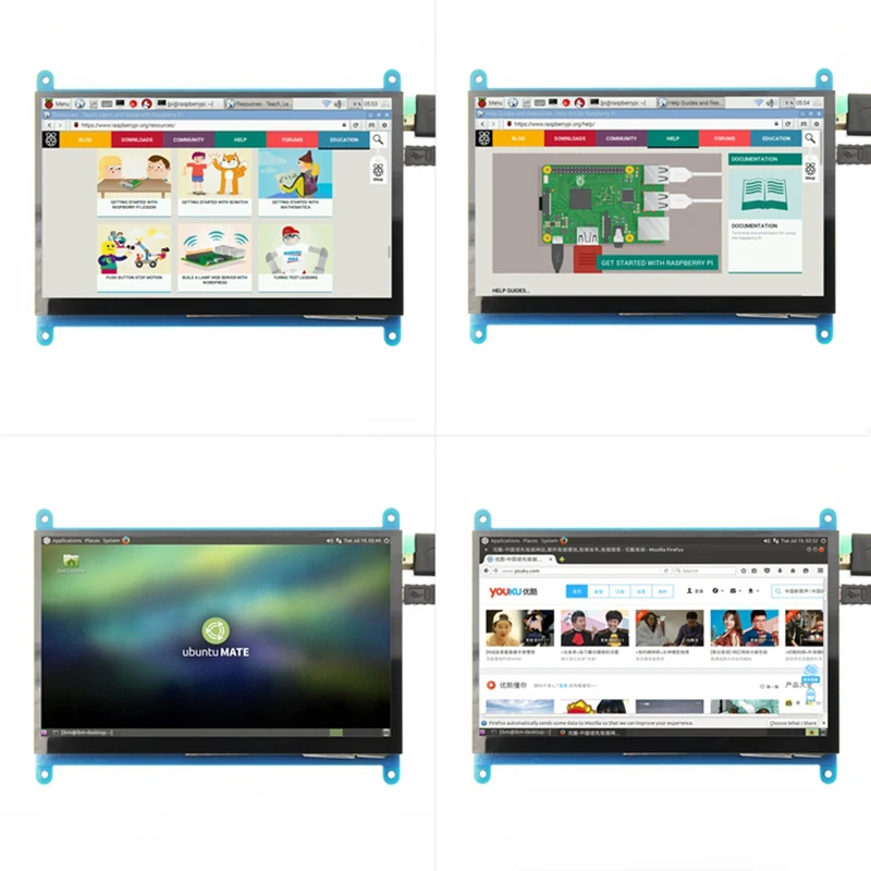 7 дюймов емкостный сенсорный экран Sn ЖК дисплей Дисплей IPS 1024x600 HDMI для Raspberry
