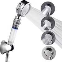 3 mode shower head high pressure replaceable pp cotton filter element bath shower filter with water stop and showering switch