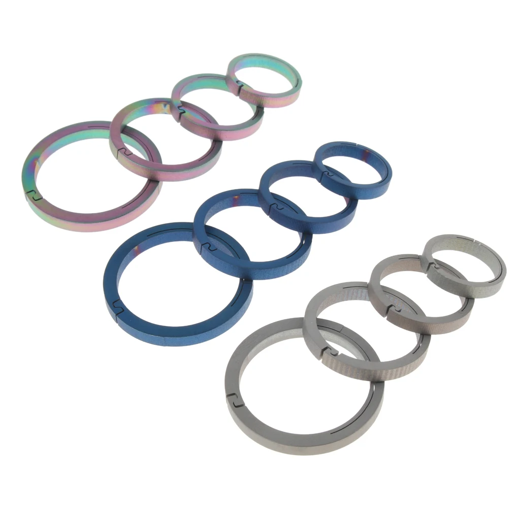 

4pcs Titanium Carabiners Mini Round Keychain Spring Snap Clip Hook Key Tool