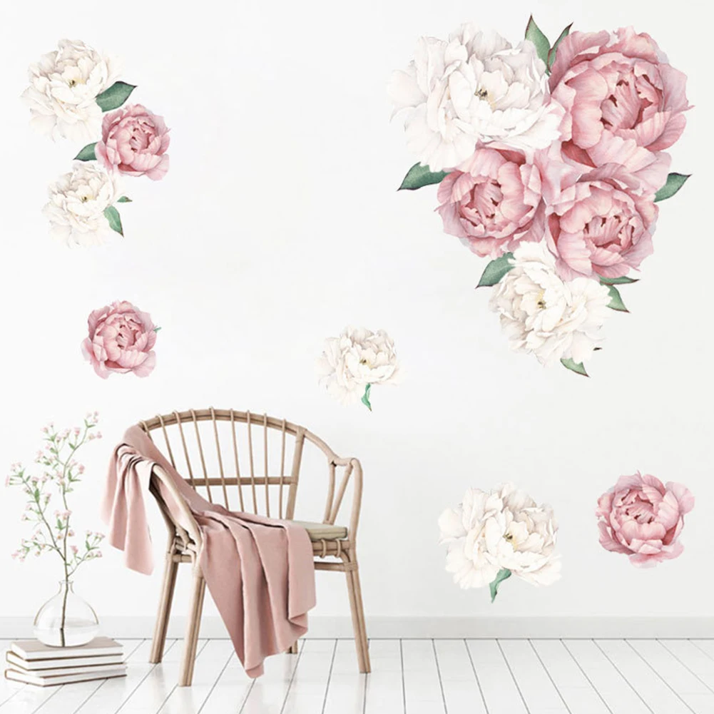 Новинка 2020 креативные стильные настенные стикеры серии пионов цветов украшение