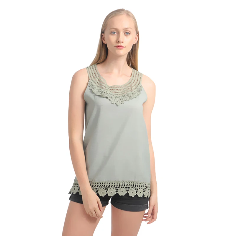 Женские сексуальные майки модные кружевные жилетки одноцветные безрукавки без