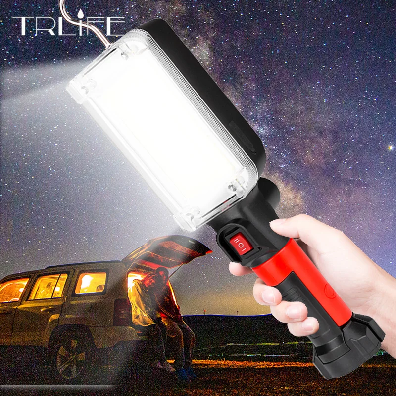 

8000lm Flashlight 18650 Torch USB Rechargeable COB Work Light with Magnet Hook Camping Tents Work Maintenance Lantern LED Torch