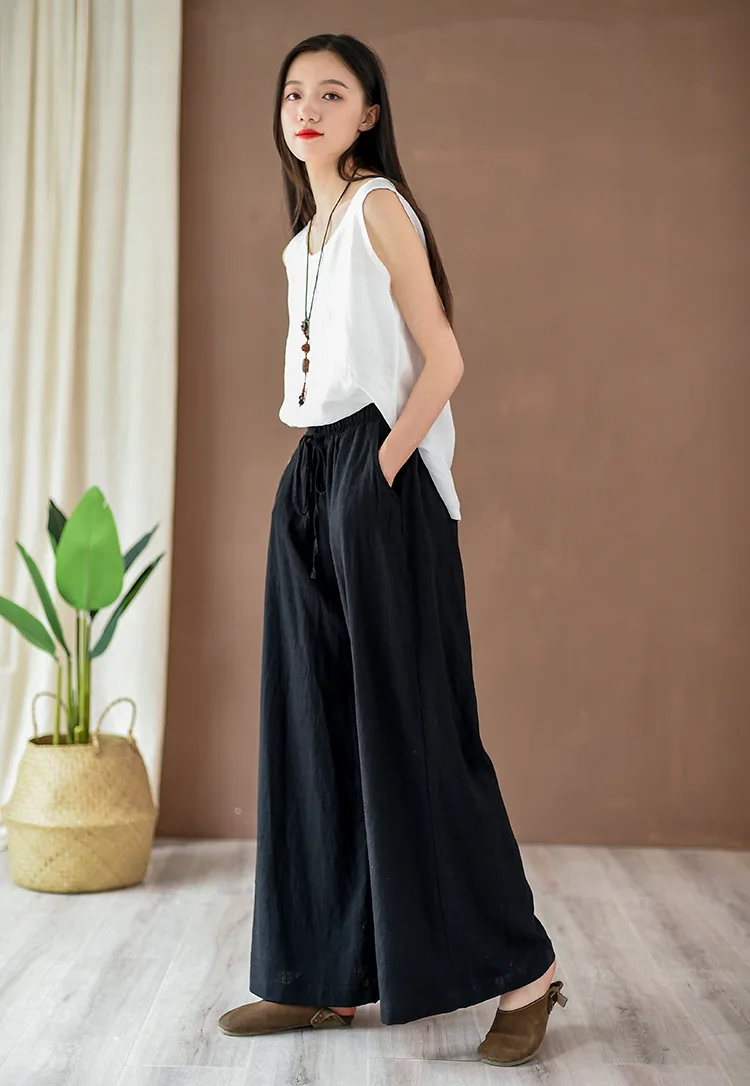 

Cool Comfortable Cotton Linen Casual Pants Summer Korean Style Vintage Jogging Streetwear Women Mujer Pantalones Pants EH50PA