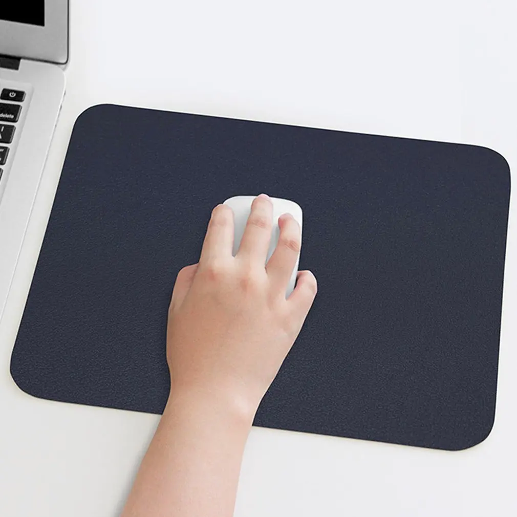 Solid Color Simple Leather Desk Pad Small Mouse Pad PU Leather Waterproof Pad Cute Mouse Pad Leather Mat Single side