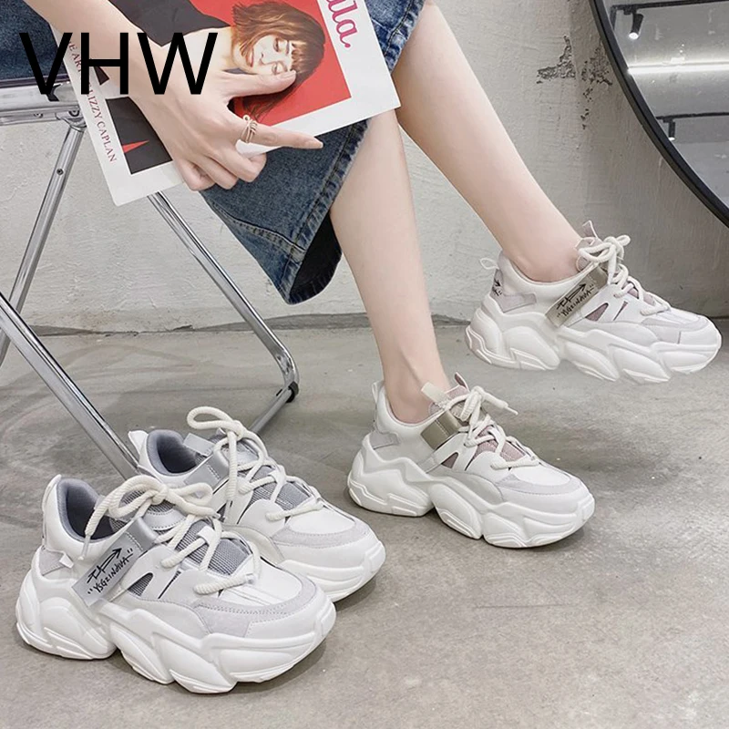 

Women Platform Shoes 2021 Summer Sneakers Female Mesh Breathable Trainers Casual White Sport Outdoor Comfortable Chunky Sneakers