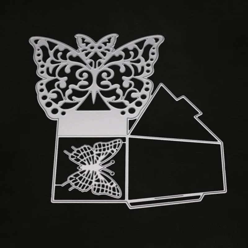 YINISE металлические режущие штампы для трафареты скрапбукинга бабочка коробка